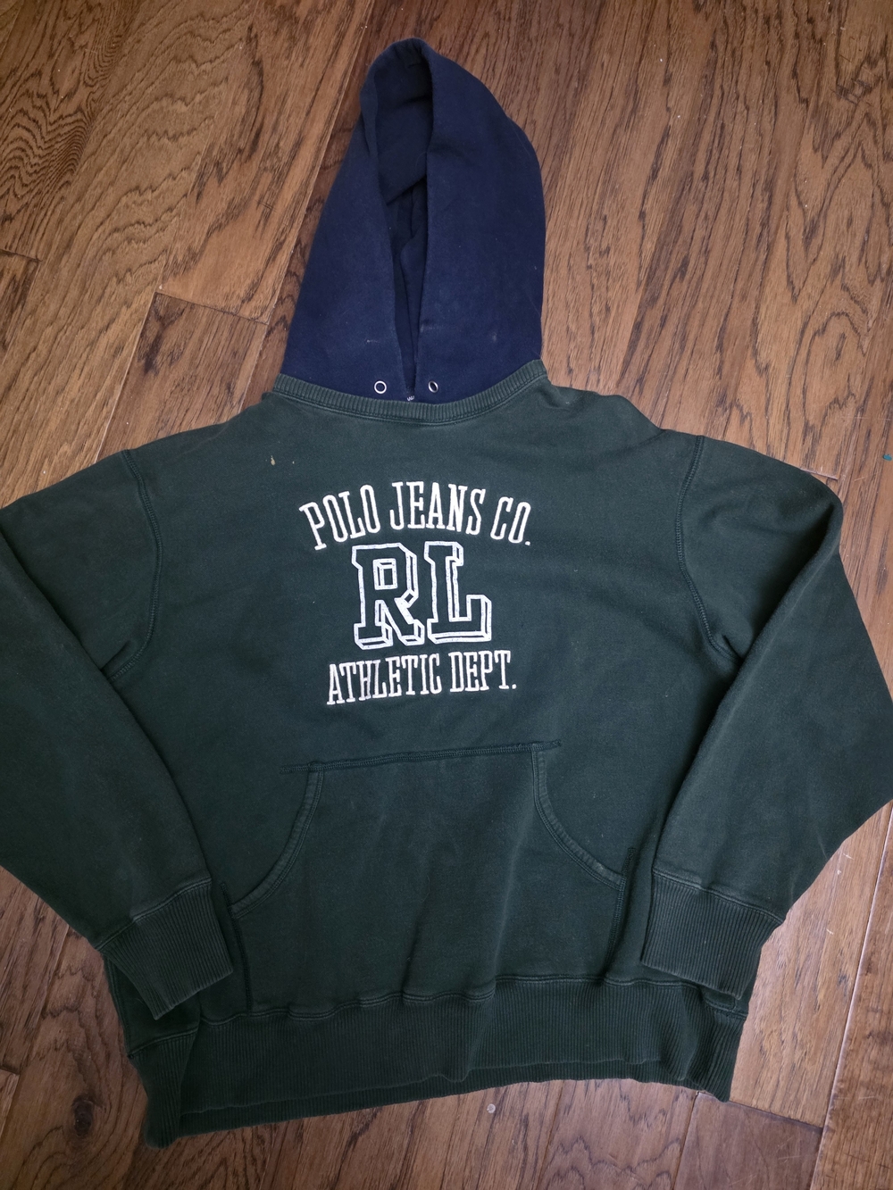 Ralph Lauren Polo Jeans Co. Dark Green Hoodie with Navy Hood